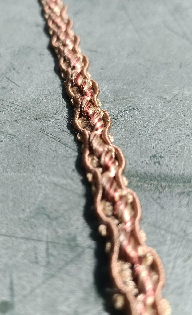 Vintage fournituren sierband roze goud 8 mm (SF3), Ophalen of Verzenden, Nieuw, Lint, Band of Elastiek