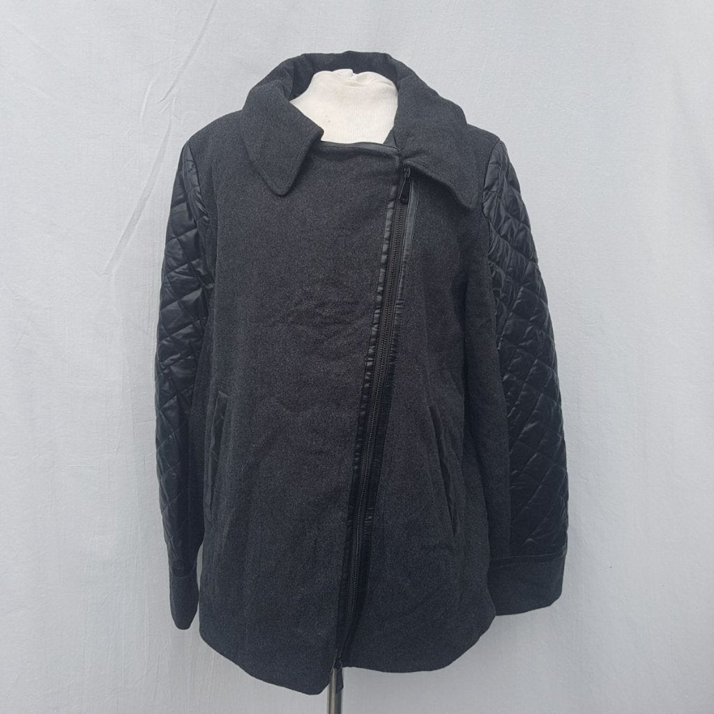 Stoere zwarte dames winterjas.50%wol Mt 38. Merk Concept K, Maat 38/40 (M), ., Zwart, Ophalen of Verzenden