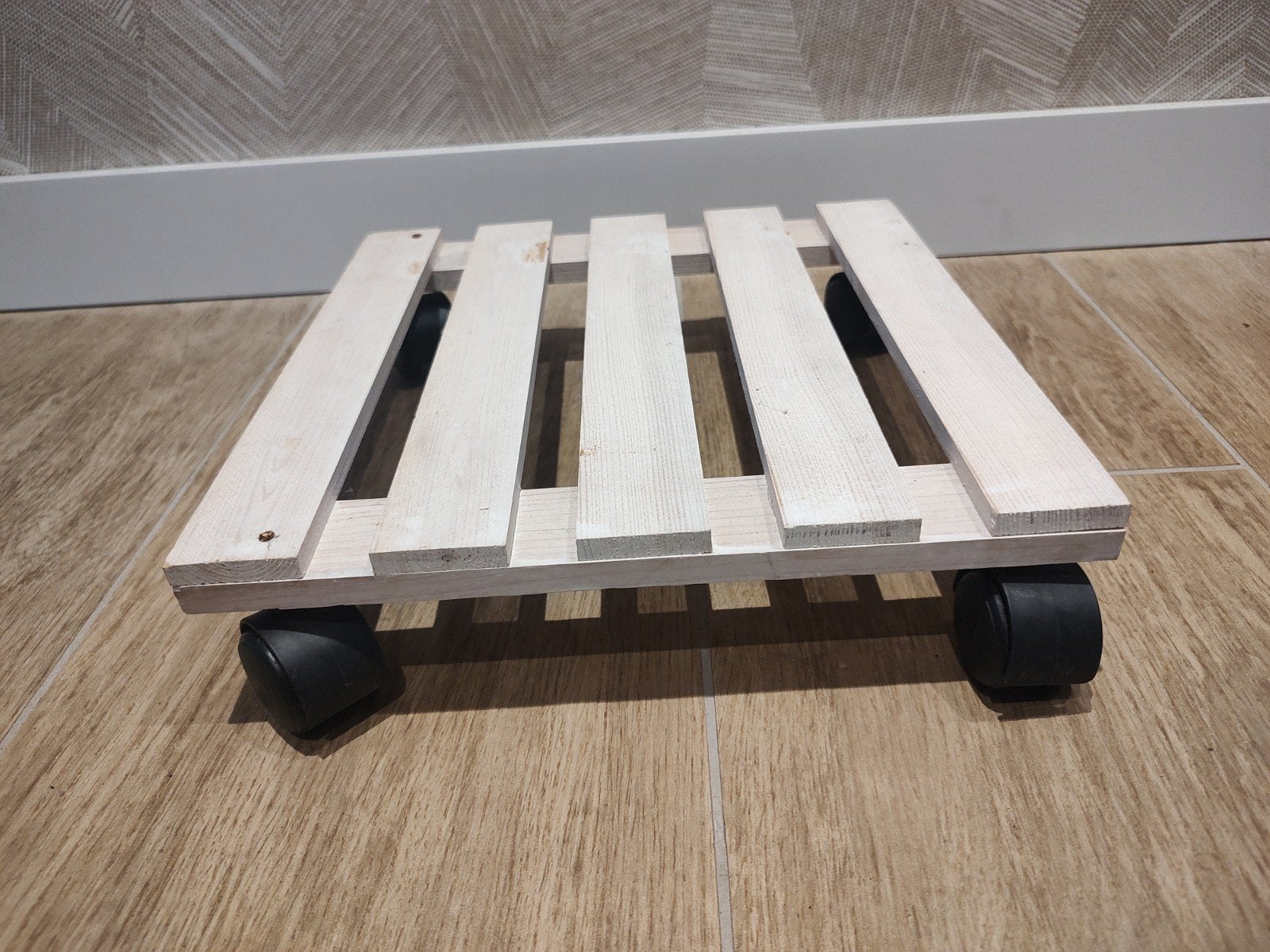 Houten plantenroller met wielen, simpele planten trolley, Ophalen of Verzenden, Gebruikt