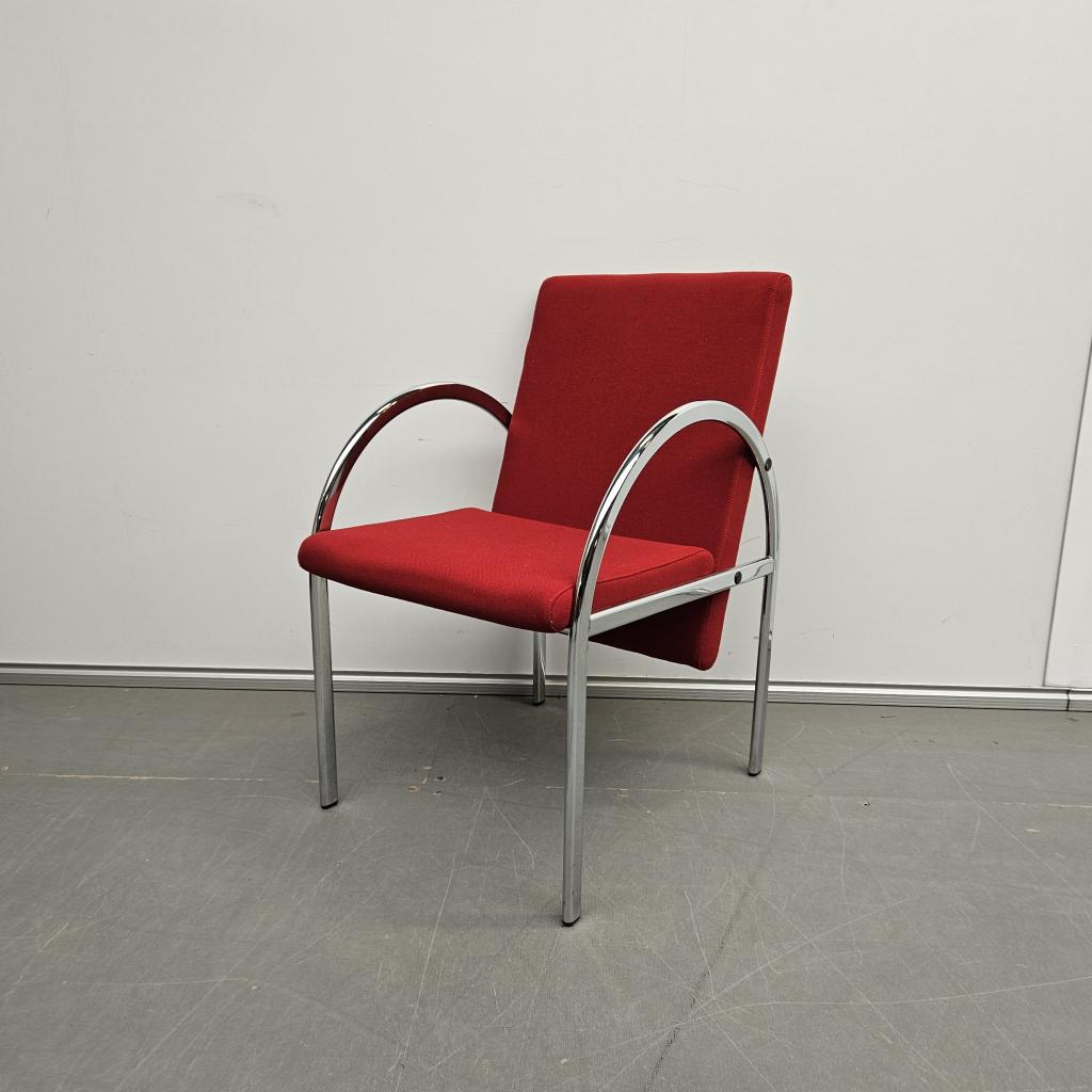Lande design vergaderstoelen - rode stof, Huis en Inrichting, Stoelen, Niet ingevuld, Gebruikt, Niet ingevuld, Niet ingevuld