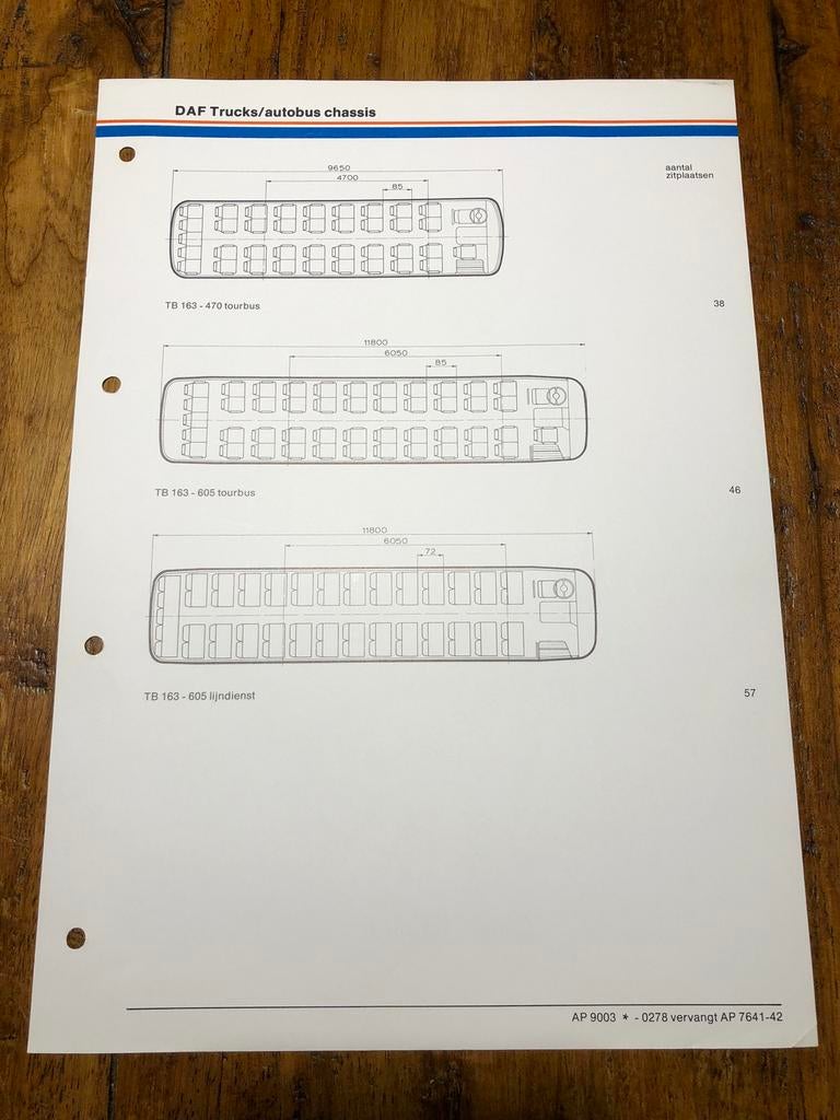 Technische specificatie DAF TB163, Ophalen of Verzenden, Zo goed als nieuw, Overige merken, Daf