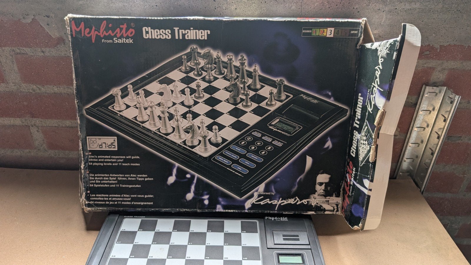 Mephisto Chess Trainer Kasparov schaakcomputer compleet, Een of twee spelers, Ophalen of Verzenden, Gebruikt, Mephisto / Saitek