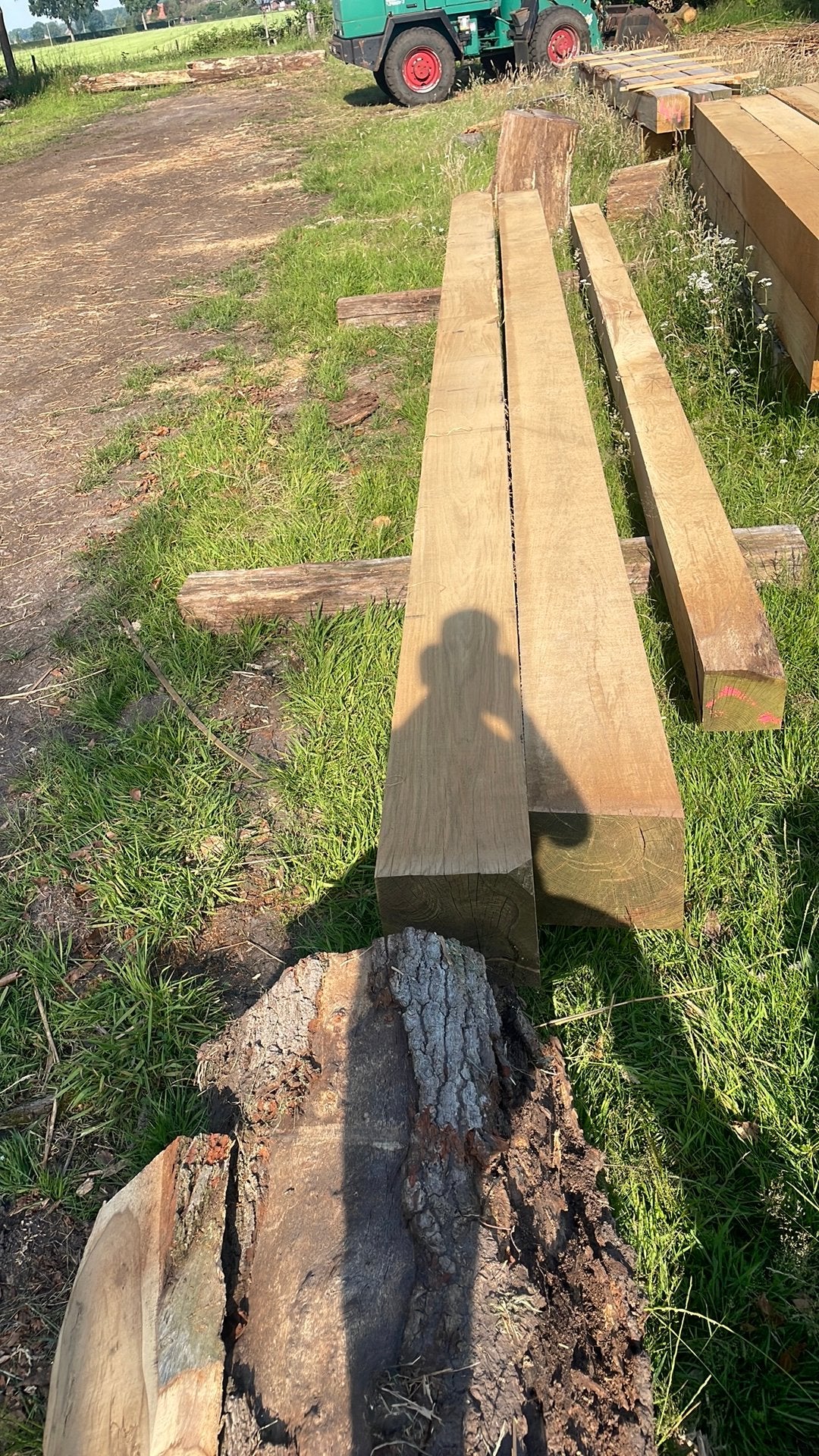 Eiken gebint 30x30 cm plmin 7,5 mtr, Ophalen of Verzenden, Zo goed als nieuw, 250 cm of meer, Balken