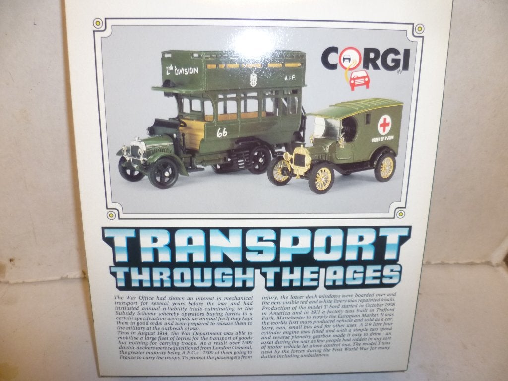 Corgi C88 Transport Throught The Ages WW1 T Ford 1915 en , Hobby en Vrije tijd, Ophalen of Verzenden, Nieuw, Bus of Vrachtwagen