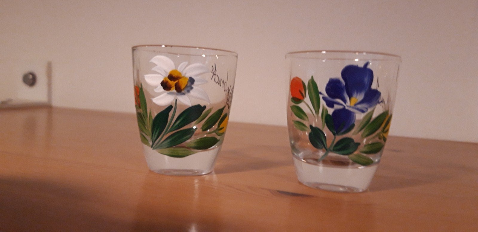 2 st.tiroler glaasjes 2 st.schoentjes, Ophalen of Verzenden, Zo goed als nieuw, Borrel- of Shotglas