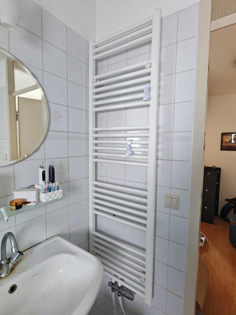 Witte handdoekradiator voor badkamer, Huis en Inrichting, Haarden, Ophalen, Gebruikt, Hangende haard, Overige soorten