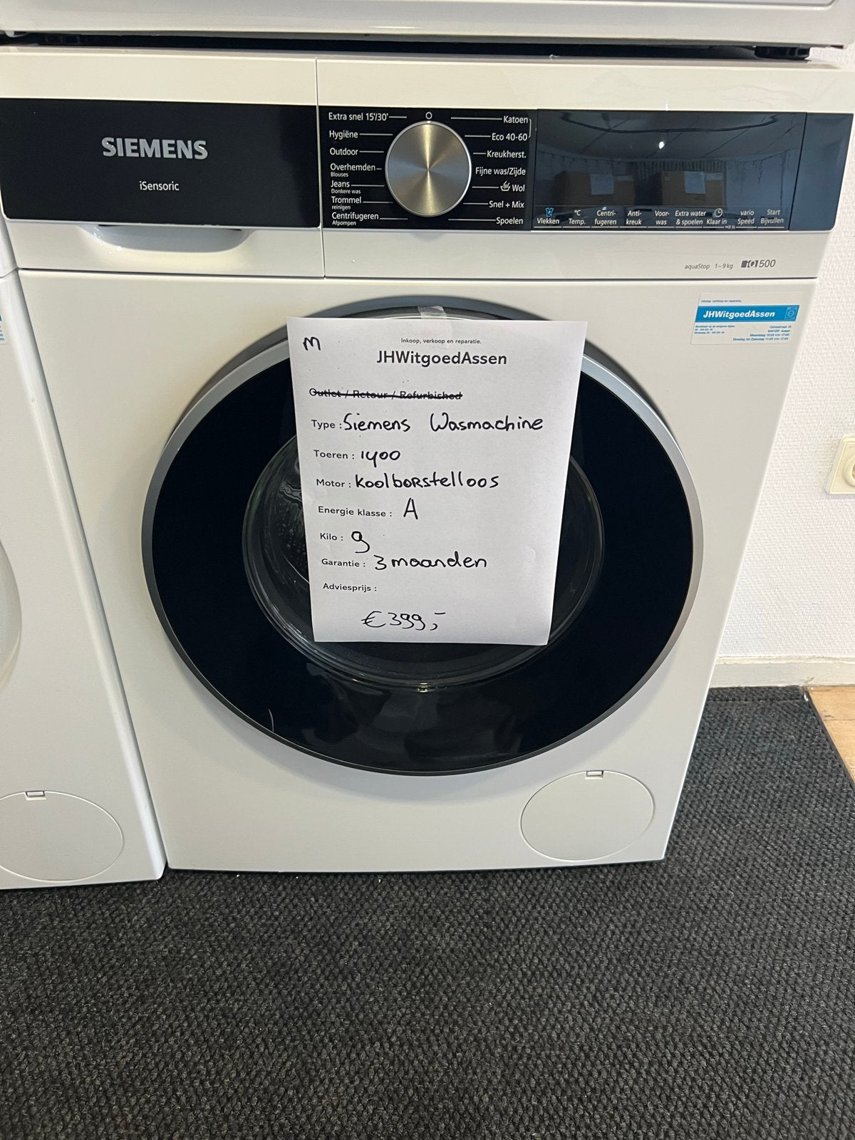 Siemens IQ500 9 kg 1400 toeren wasmachine - ZGAN, Witgoed en Apparatuur, 1200 tot 1600 toeren, Minder dan 85 cm, Jhwitgoedassen