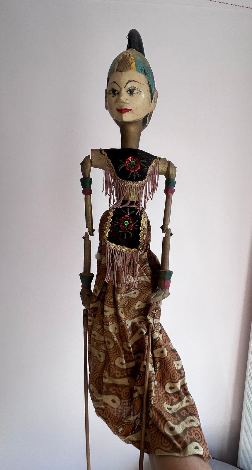 Wayang Golek pop van Arjuna uit de Mahabharata, Hout, Handgemaakt, Ophalen of Verzenden, Indonesië