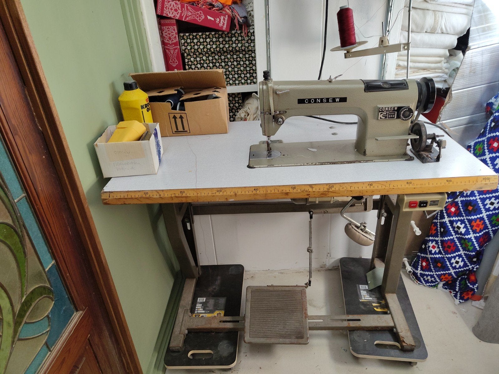 consew model 290 industriële naaimachine, Ophalen, Gebruikt, Naaimachine