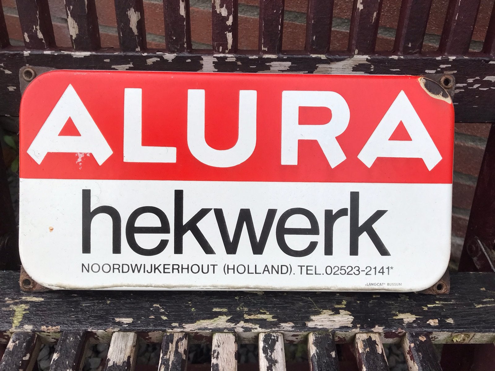 Allura hekwerk emaille reclamebord, Antiek en Kunst, Ophalen of Verzenden