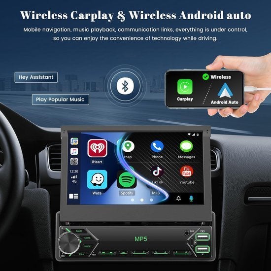 Draadloze Autoradio – 1-DIN Autoradio – Android Autoradio, Corvance B.V., Verzenden, Nieuw, Corvancebol@gmail.com
