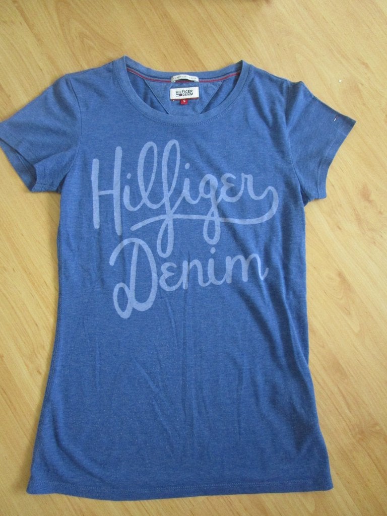 Tommy Hilfiger - blauw shirt maat S, Blauw, Ophalen of Verzenden, Zo goed als nieuw, Korte mouw