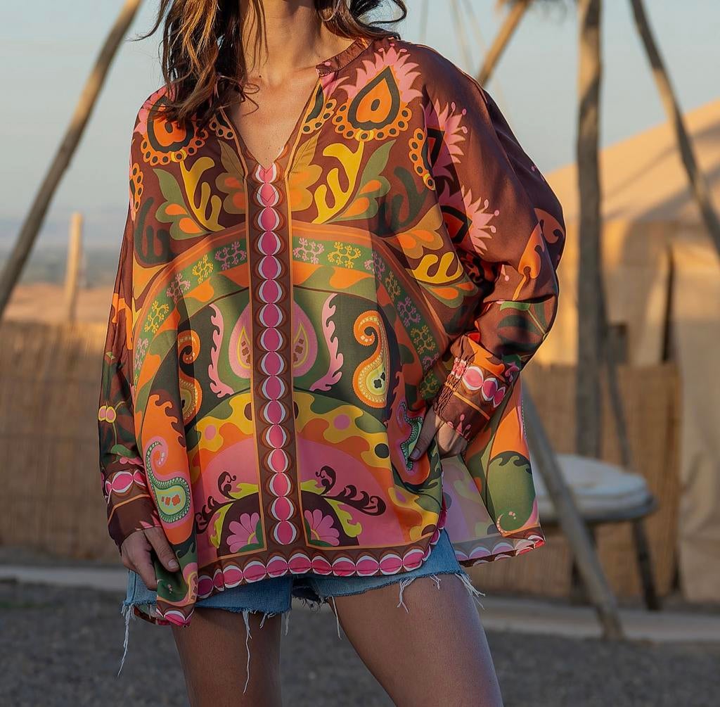 GOLD AND SILVER top Ibizastyle mt TU, Kleding | Dames, Verzenden, Parijs, Nieuw, Lange mouw