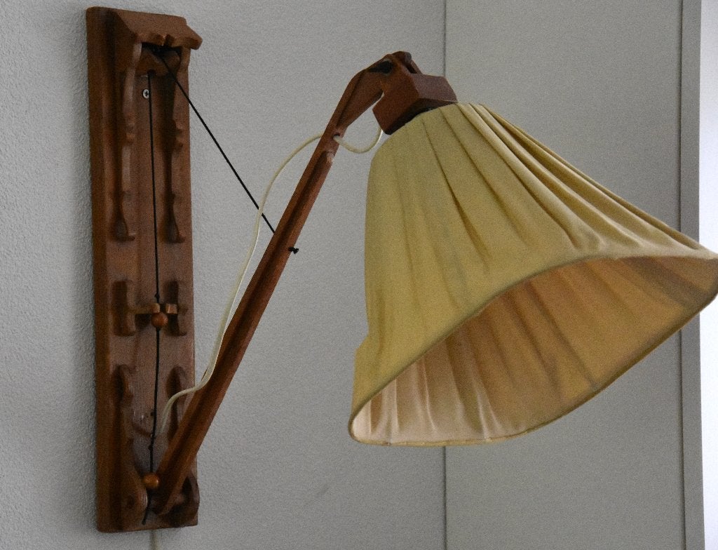 Vintage Wandlamp    (Mid Century), Ophalen, Gebruikt, Metaal, Vintage