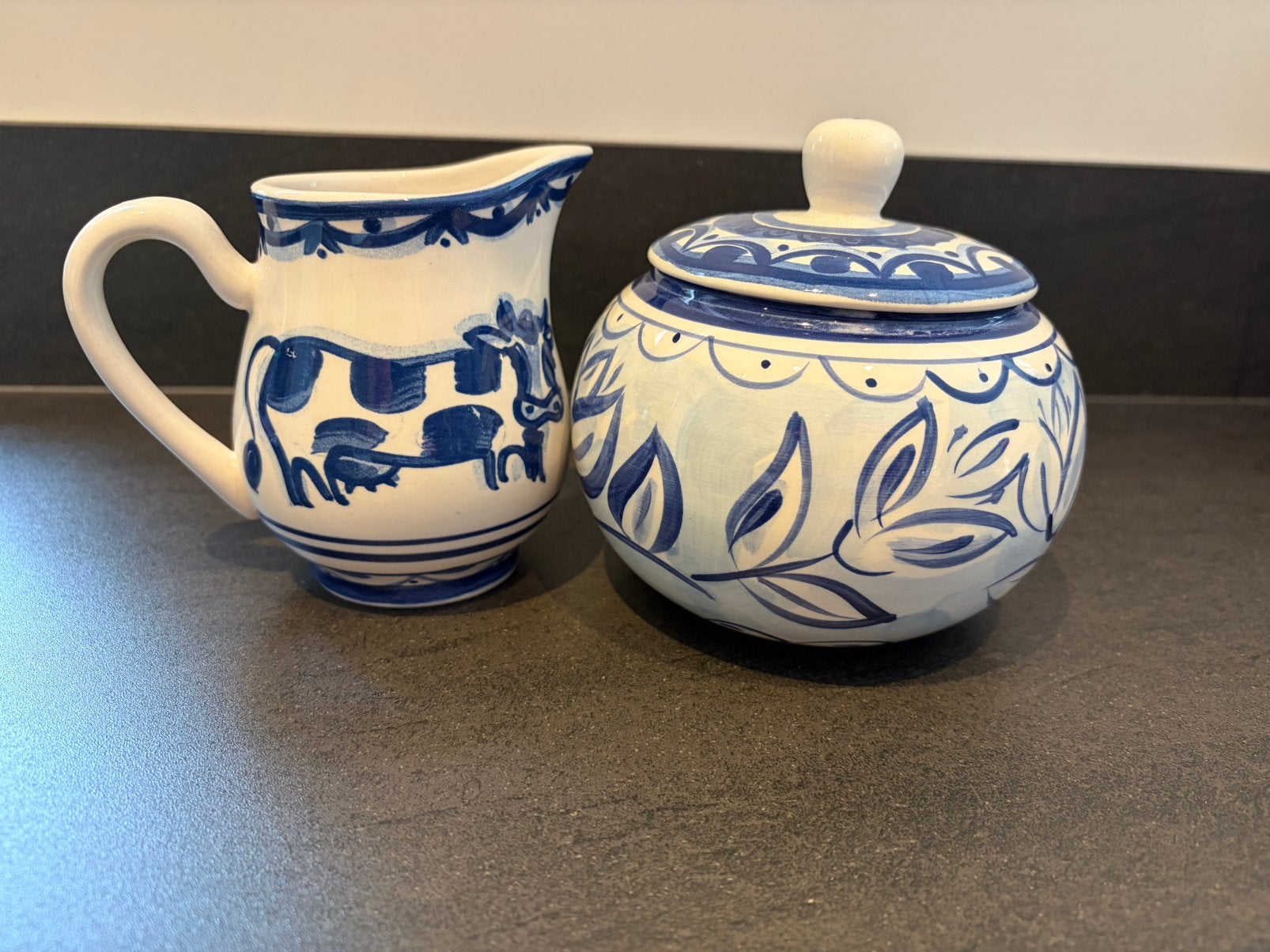 Melkkannetje en suikerpot Blond Amsterdam, Ophalen