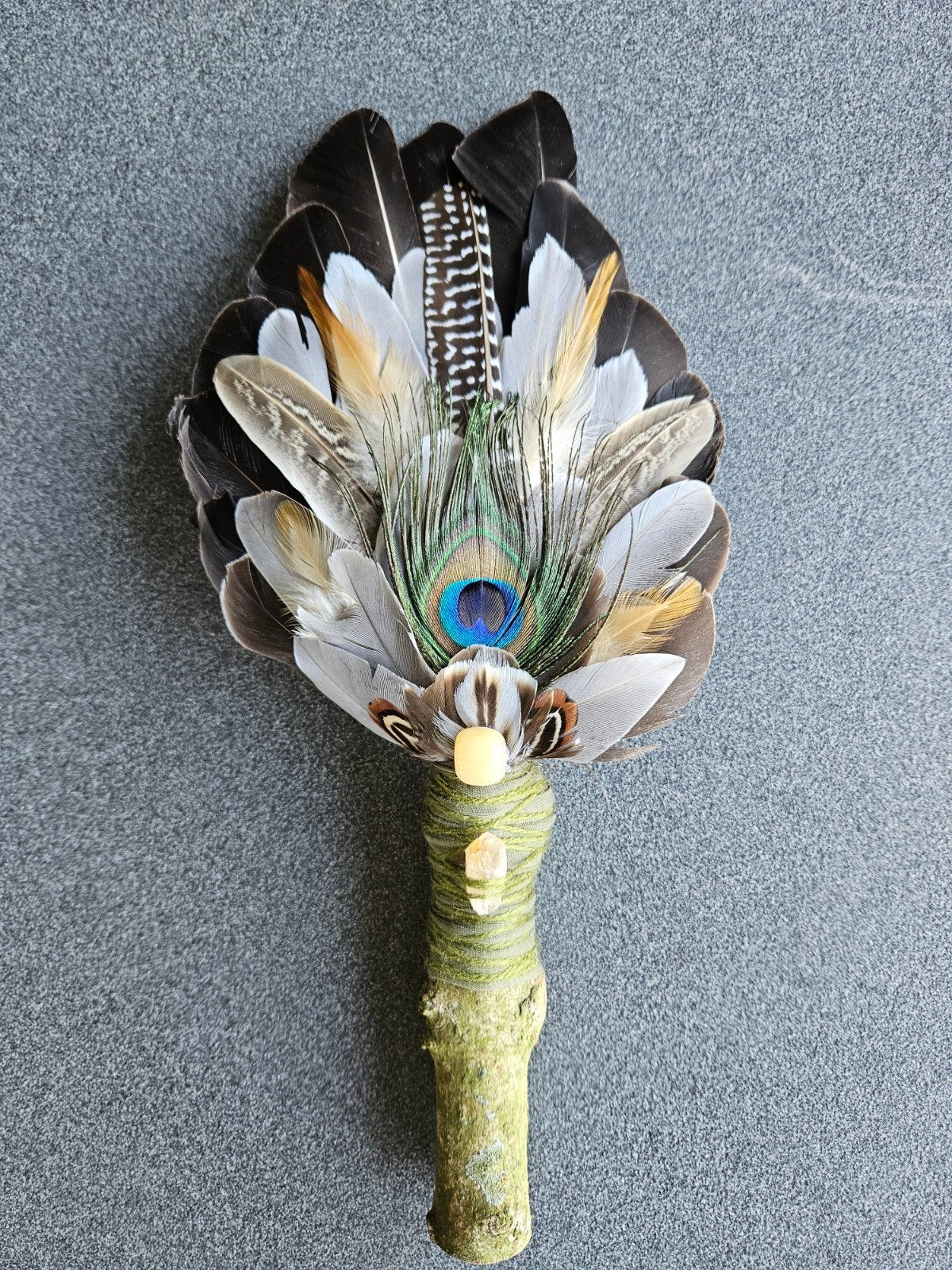 smudge feathers citrien veren waaier reiki sjamanisme, Ophalen of Verzenden
