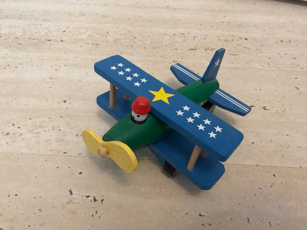 Vliegtuig hout Kado verjaardag Sint Kerst, Kinderen en Baby's, Speelgoed | Houten speelgoed, Ophalen, Zo goed als nieuw