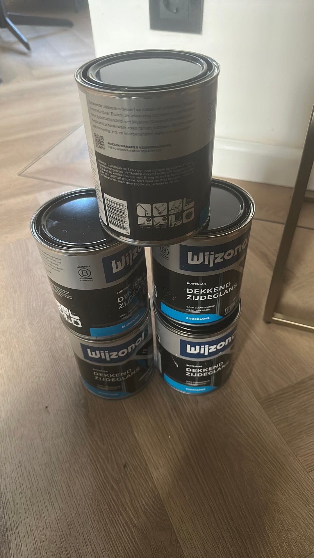Wyzonol zwart zijdeglans 5 voor 80 euro nw, Ophalen of Verzenden, Nieuw, Zwart, Lak