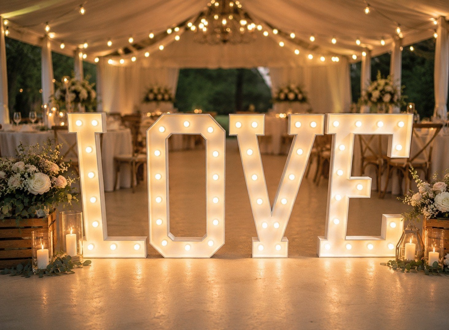 XL 1,2m LOVE letters met verlichting, Ophalen, Nieuw, Geboorte of Huwelijk