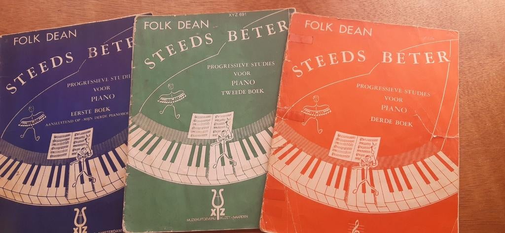 Complete serie Folk Dean pianoboeken Steeds Beter, Muziek en Instrumenten, Gebruikt, Overige genres, Les of Cursus, Ophalen of Verzenden