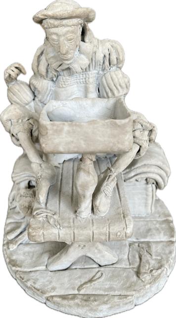 Gedetailleerde sculptuur Kleermaker Renaissance stijl., Ophalen, Minder dan 20 cm, Handgemaakt, Beeld