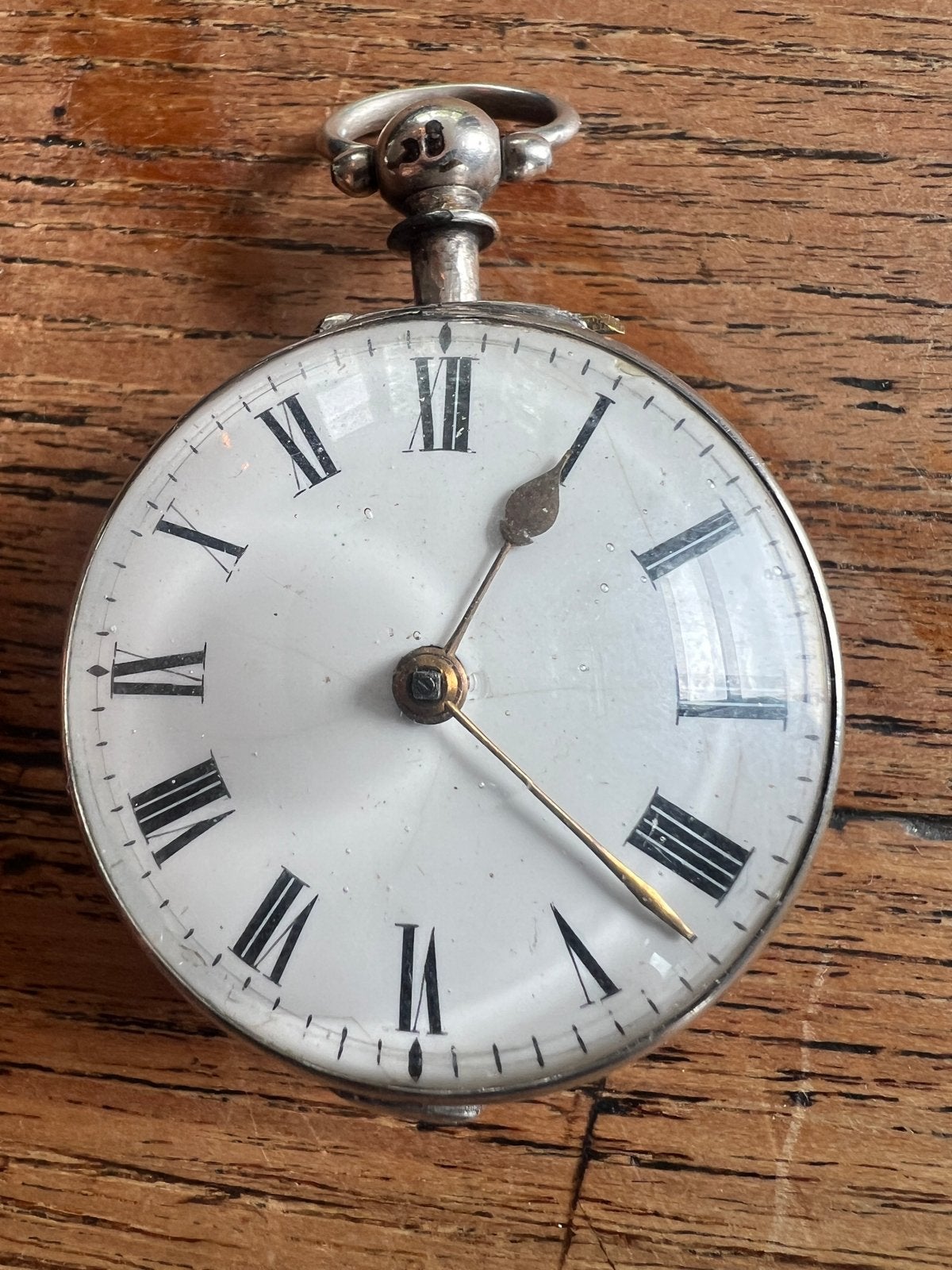 Antiek Engels Spillegang Zakhorloge John Rentnow London 1790, Ophalen of Verzenden, Zilver, Overige typen