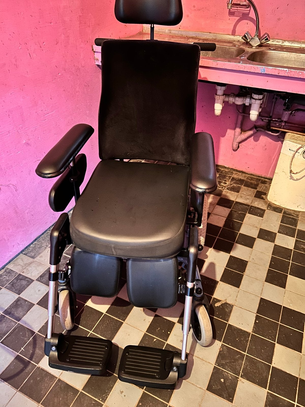 Comfortabele kanterbare rolstoel, Ophalen, Inklapbaar, Gebruikt, Duwrolstoel