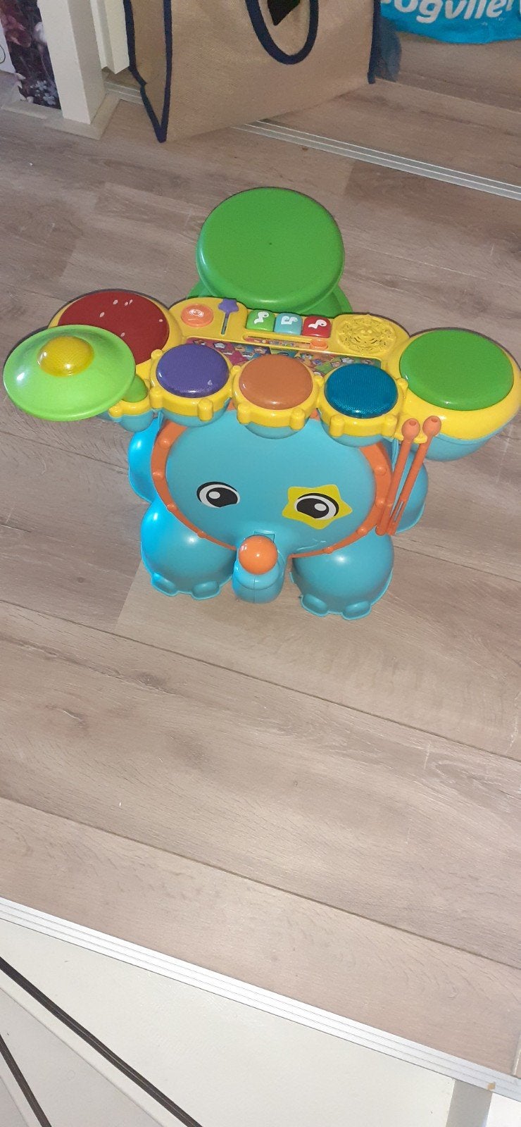 VTech Baby Olifant Drumstel met Krukje, Ophalen of Verzenden, Gebruikt, Overige typen, Met licht
