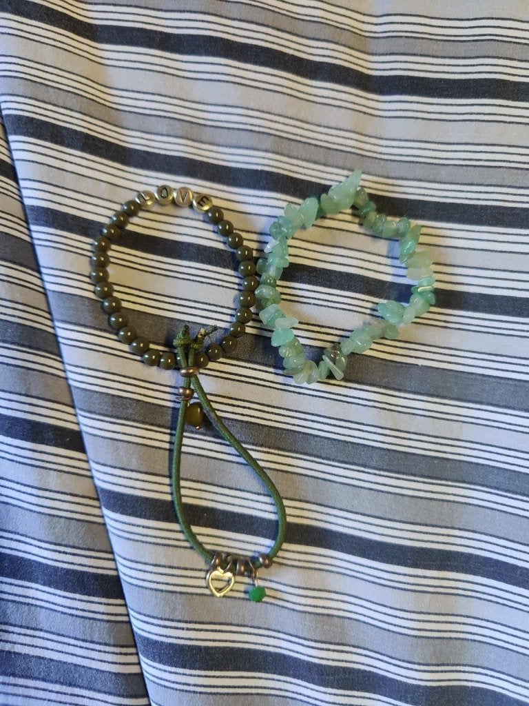 Setje 3 groene armbandjes (M82), Ophalen of Verzenden, Zo goed als nieuw, Groen