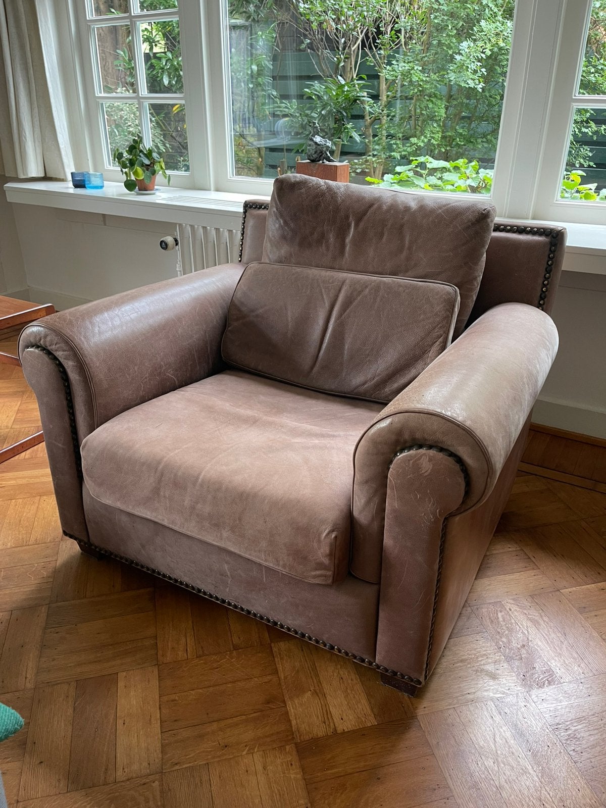 Heerlijk zitten op deze Fendi fauteuil, Ophalen, Gebruikt, 75 tot 100 cm, Leer