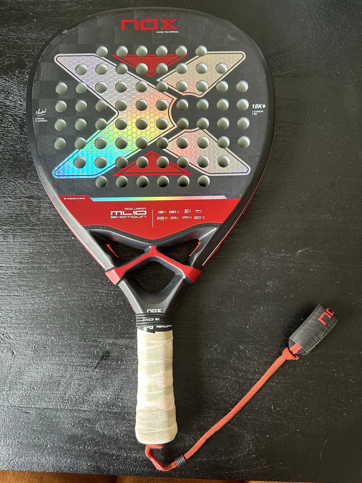 Nox ML10 Shotgun Luxury 18K Padelracket – Miguel Lamperti, Ophalen of Verzenden, Gebruikt, Padelracket