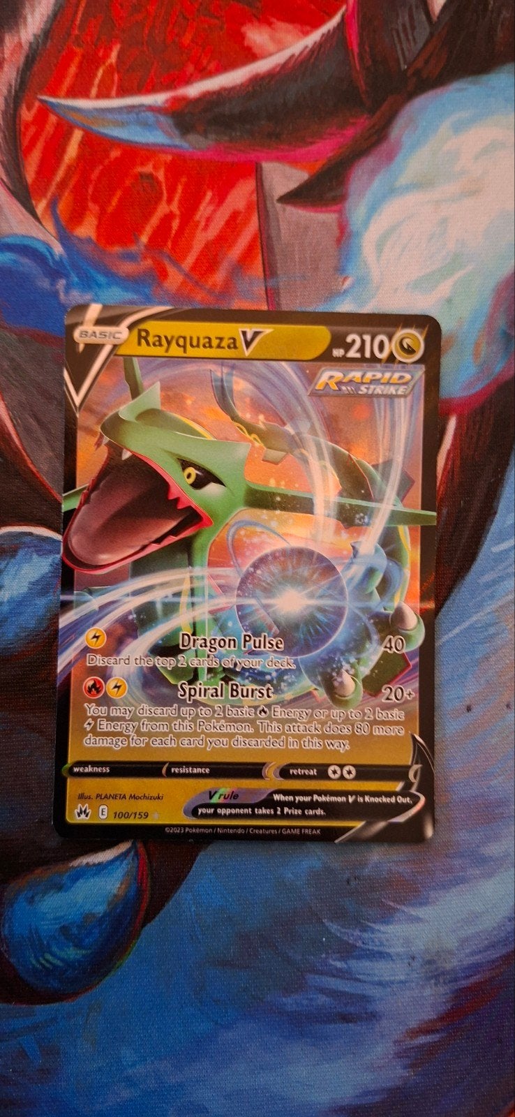Rayquaza V Pokémon Kaart (100/159) - Zo goed als nieuw, Ophalen of Verzenden, Zo goed als nieuw, Losse kaart
