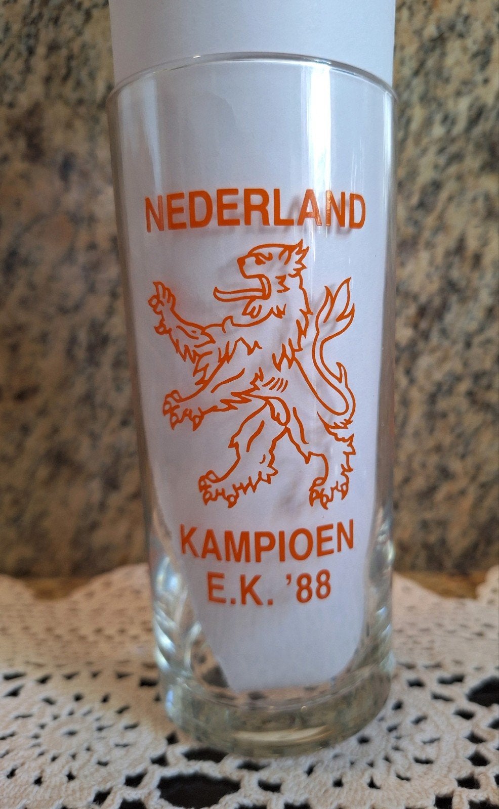 Oranje kampioens glas - EK '88, Verzamelen, Sportartikelen en Voetbal, Ophalen of Verzenden, Zo goed als nieuw, Overige binnenlandse clubs