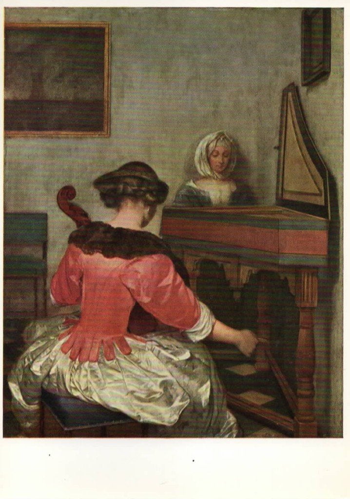 Ansichtkaart schilderij Das Konzert, Gerard Terborch, Ophalen of Verzenden
