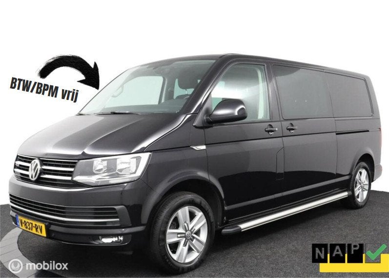 Volkswagen Transporter 2.0 TDI L2H1 DC 4Motion Highline BTW, 15 km/l, Euro 6, 150 pk, 2500 kg