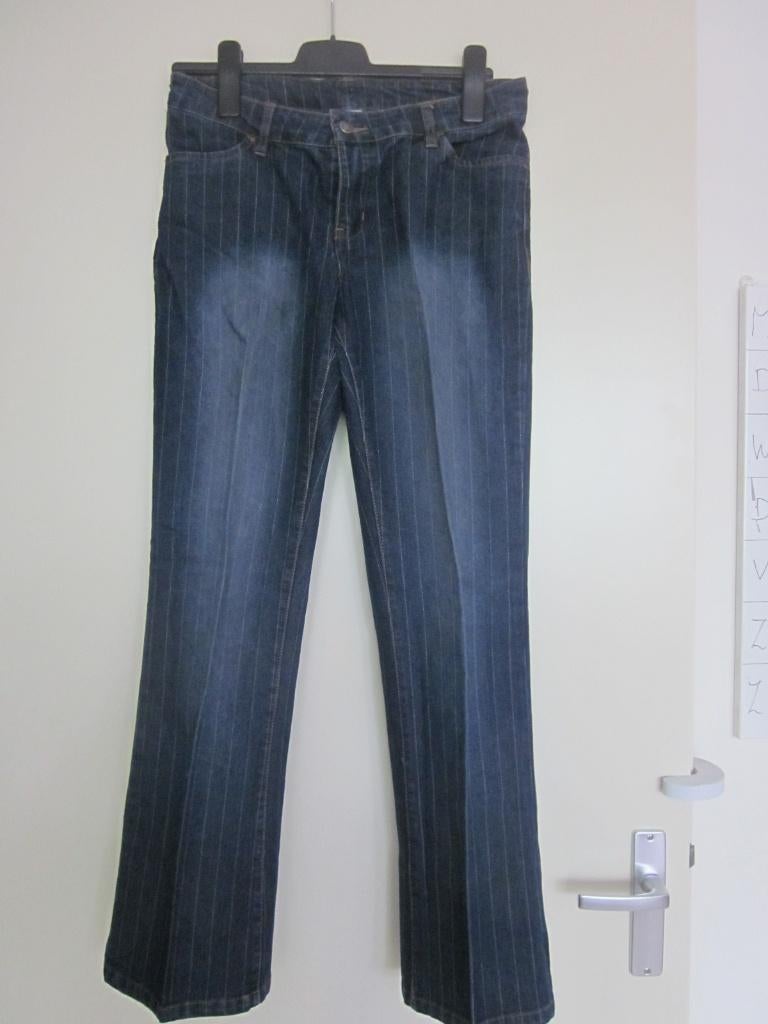 Dames jeans / spijkerbroek gestreept, maat 36, Ophalen of Verzenden, Zo goed als nieuw, Blauw, W28 - W29 (confectie 36)