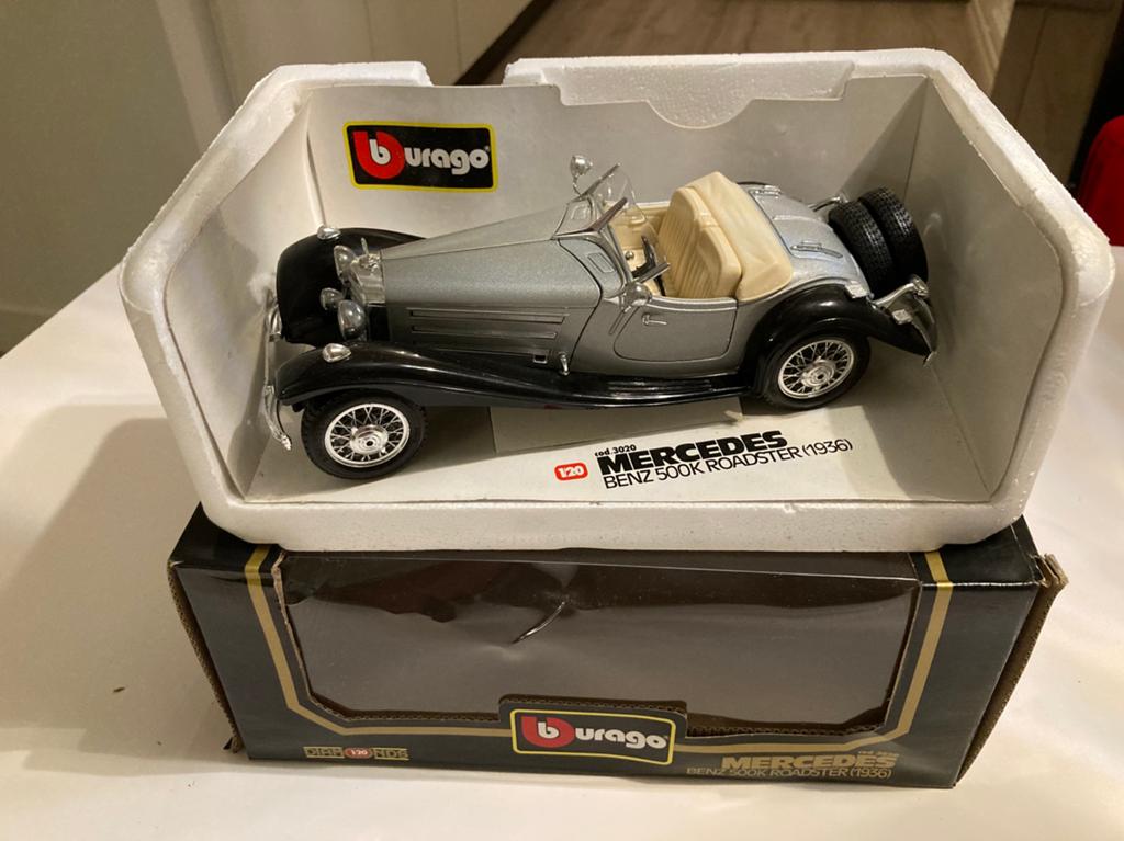 Mercedes benz 500k roadster 1936 1/18, Ophalen of Verzenden, Nieuw, Auto, Bburago