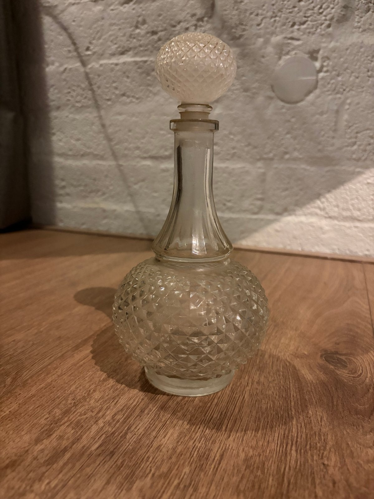 Vintage Glazen Karaf 0,5L Diamant Slijpsel Made Belgium 60, Ophalen