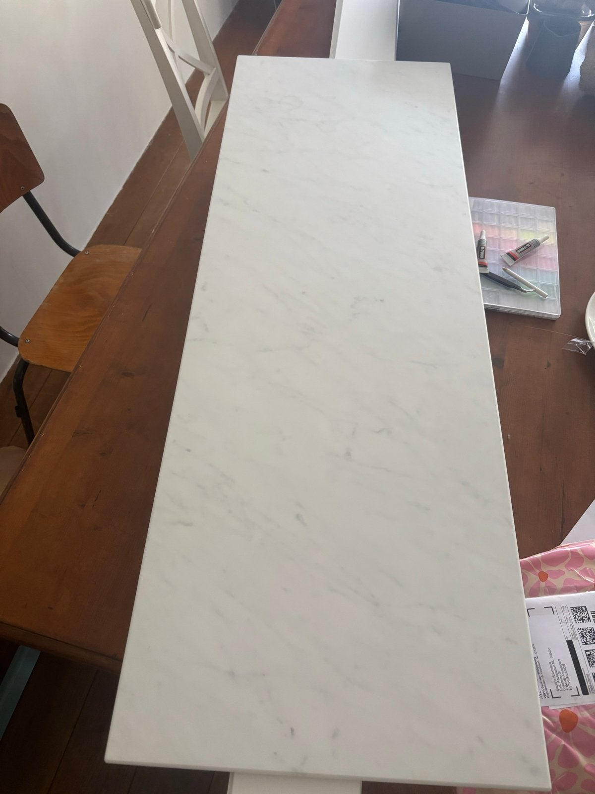 Marmeren effect blad ikea Besta 120x42, Ophalen, Zo goed als nieuw, 25 tot 50 cm, Minder dan 100 cm