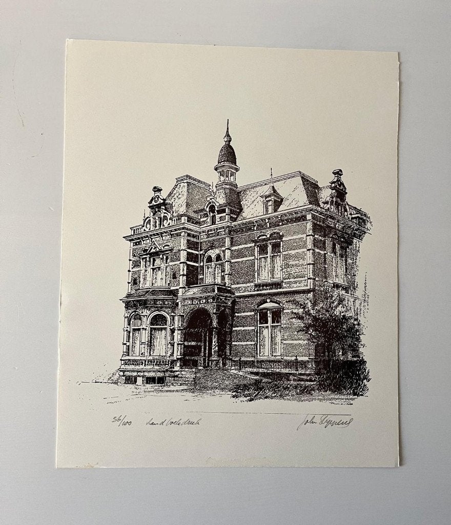 Aangeboden litho/handdruk Villa Stella Maris in Nijmegen, Antiek en Kunst, Ophalen of Verzenden, Overige onderwerpen, Overige techniek
