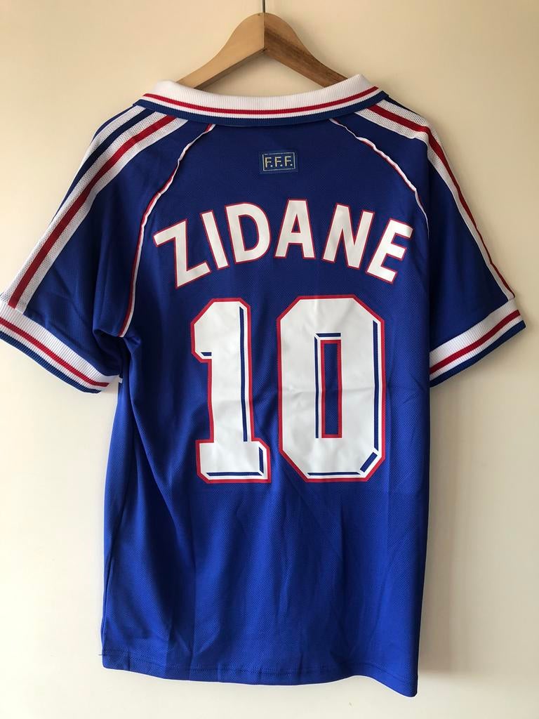 Zidane Frankrijk Retro voetbalshirt ‘98 maat L, Ophalen of Verzenden, Zo goed als nieuw, Shirt