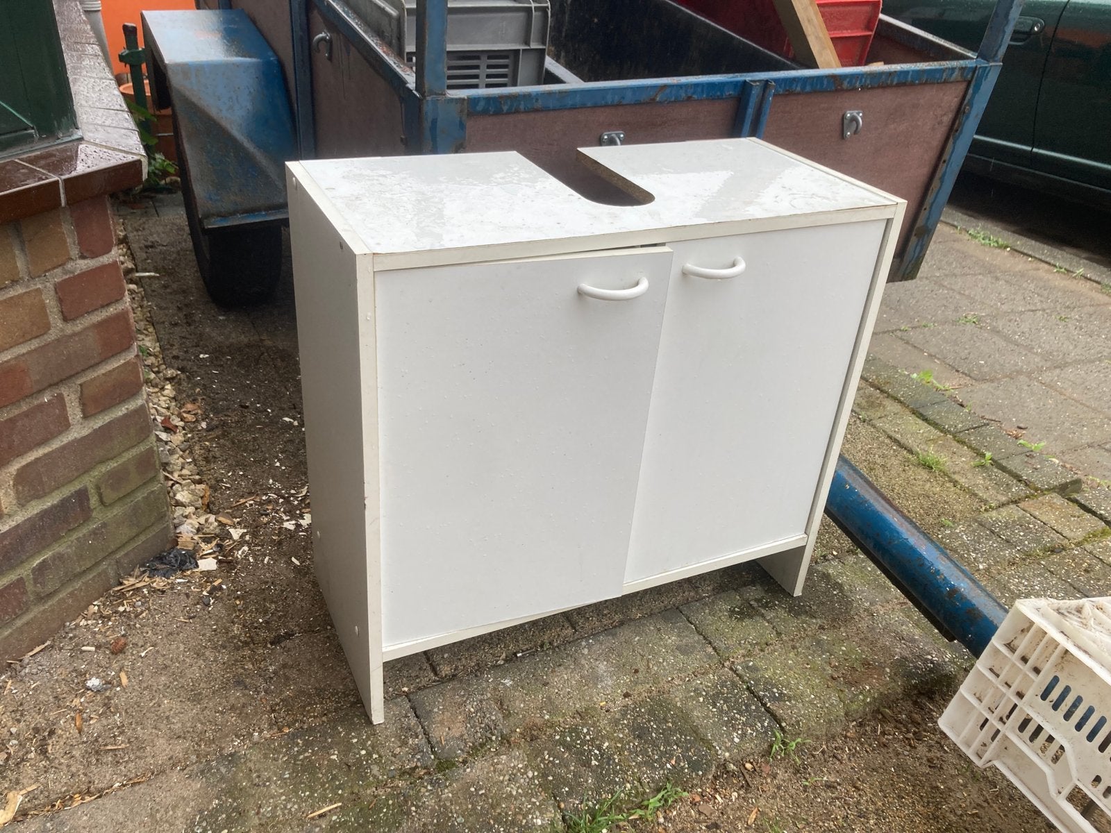 Wastafelkastje - Gebruikt, vandaag of morgen ophalen!, Ophalen, Gebruikt, 50 tot 100 cm, Minder dan 100 cm