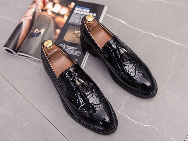 Zwarte heren lak loafers met kwastjes schoenen instappers, Kleding | Heren, Schoenen, Verzenden, Nieuw, Zwart, Loafers