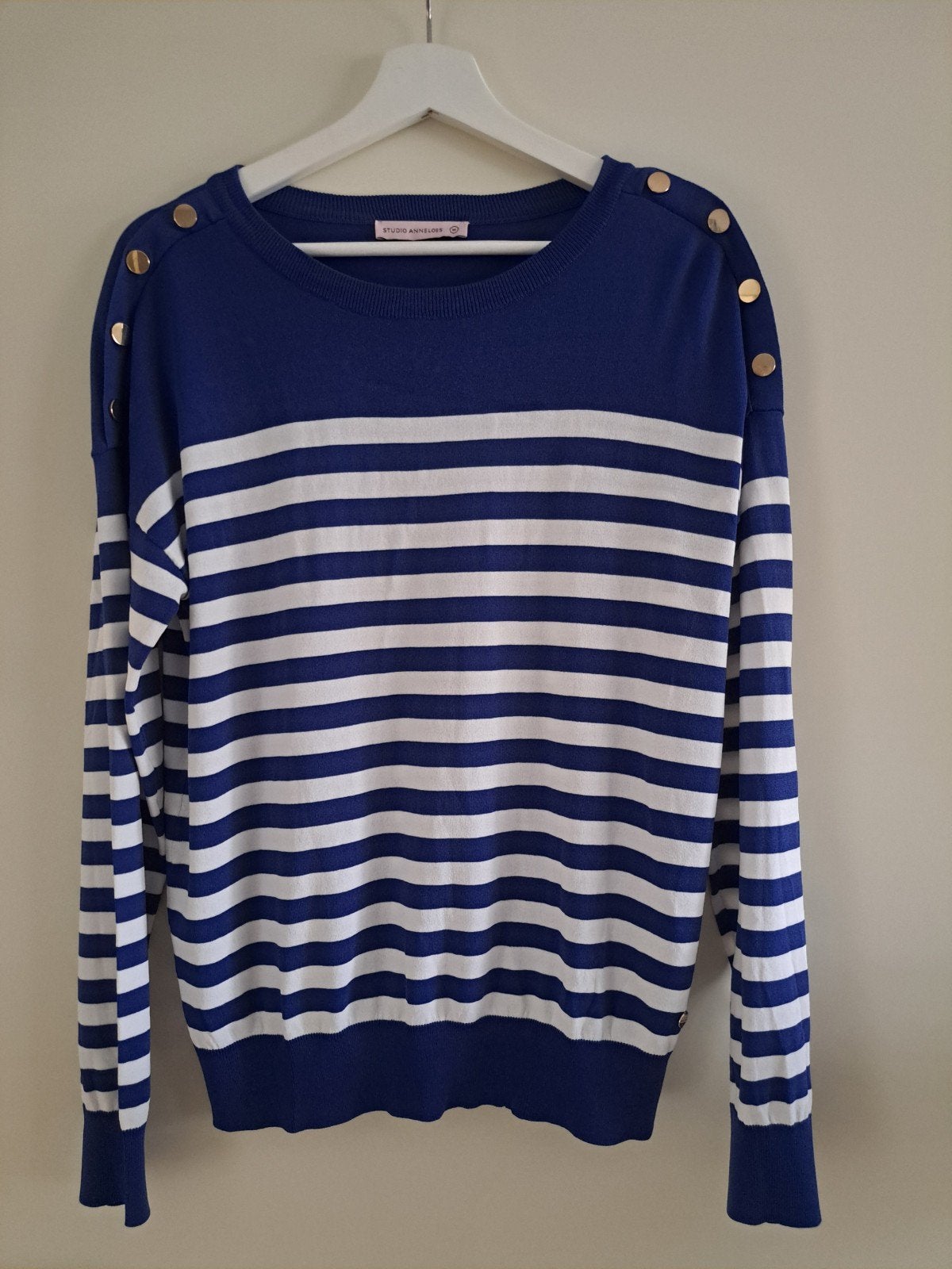 Studio Anneloes zomerse marine trui maat M., Maat 38/40 (M), Studio Anneloes, Blauw, Nieuw