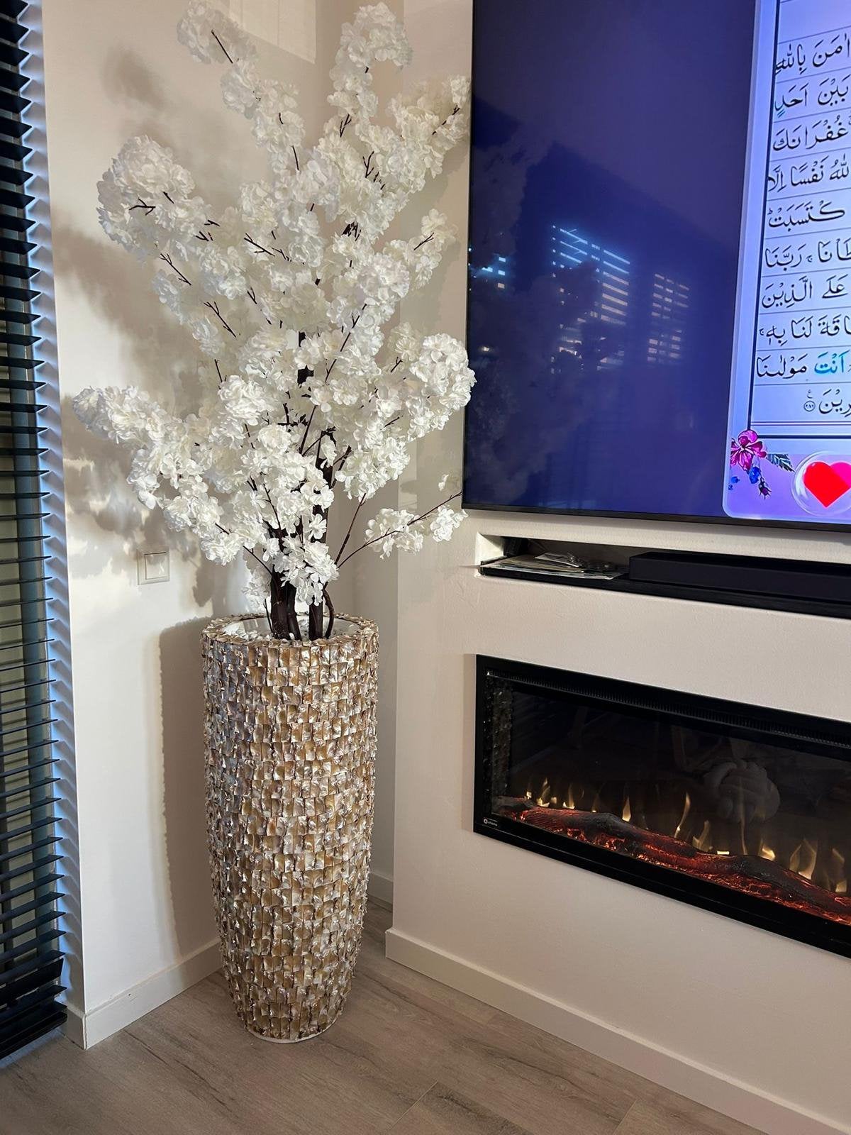 Schelpenvazen met bloesem boom, Ophalen of Verzenden