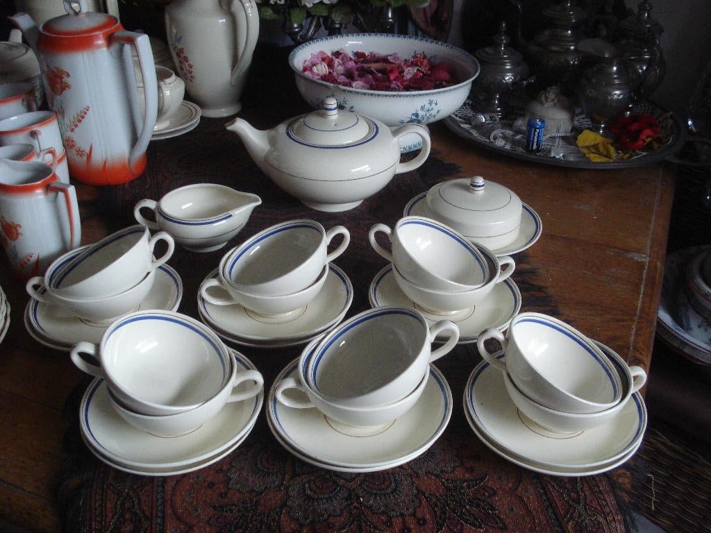 prachtige theeservies delen societe ceramique, Antiek en Kunst, Antiek | Servies los, Ophalen of Verzenden