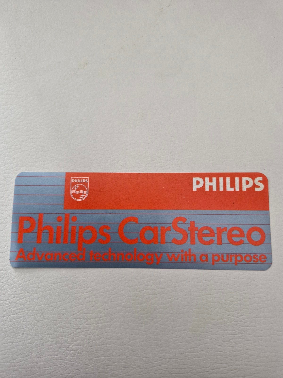 10069 Vintage Philips CarStereo Sticker-Advanced Technology, Auto diversen, Autostickers, Ophalen of Verzenden