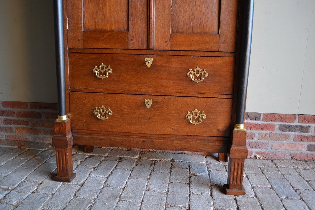 Prachtig antiek eiken houten Empire luierkabinet, Antiek en Kunst, Verzenden