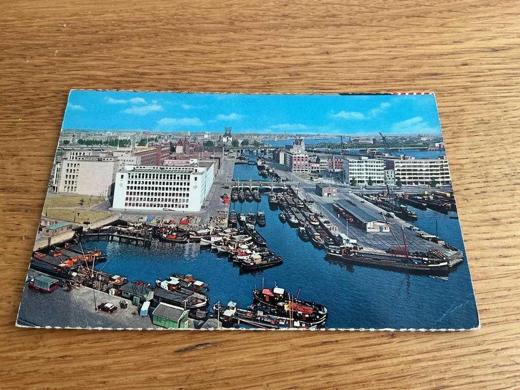 T99 Rotterdam Leuvehaven binnenvaart, Verzamelen, Ansichtkaarten | Nederland, Ophalen of Verzenden, 1940 tot 1960, Zuid-Holland