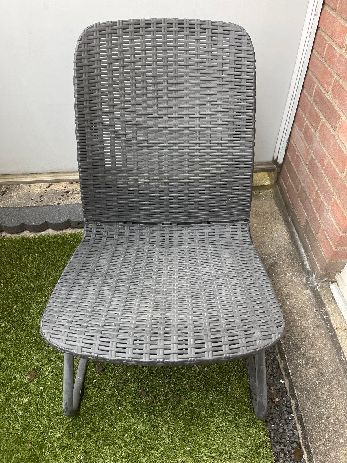 2 tuinstoelen en bijzettafel set, Tuin en Terras, Ophalen, Gebruikt, Wicker
